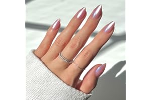 Glamnetic Press On Nails - Seaspell | Short Almond Pink Fake Nails with a Velvet Finish, Salon Quality Summer Nails | 15 Sizes - 30 Nail Kit with Glue