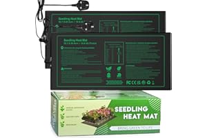 NAMOTEK Plant Heat Mat, 52 * 24cm -2 Pack Durable Waterproof Seed Germination Heating Mat, Warm Hydroponic Heating Pad MET Standard UK Plug