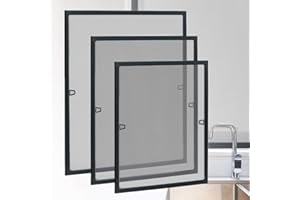 HENGMEI Zanzariera per finestra, zanzariera telaio con telaio in alluminio senza fori per finestre (80 x 100 cm, antracite finestra)