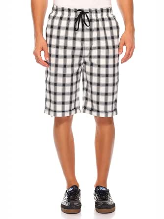 Buy BARE Checkered Men Shorts (White 