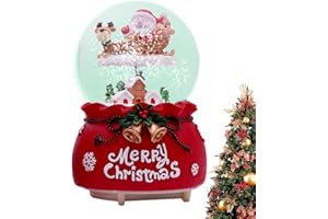 AIZUONI Weihnachtsschneekugel,Weihnachtsmann-Weihnachtsbaum-beweglicher Zug-Schneekugel - Farbwechsel, Spieluhr Schneekugel Mit Schneemann - Weihnachtsdeko & Geschenk