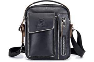 FANDARE Vintage Borse a tracolla Borse a spalla da Uomo Zaino monospalla Sacchetto Pelle Borse Messenger Ventiquattrore Crossbody Bag Borsello per Viaggio Lavoro Arrampicata Impermeabile Borsetta