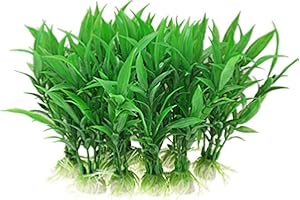 aoory 10 Stück Kunstpflanze Für Deko Ornament Wasserpflanzen Kunststoff Aquarium Künstliche Pflanze Fisch Tank Dekoration für Haushalt Büro Zuhause