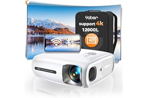 YABER Pro V7 12000L 5G WiFi Bluetooth Projector, Auto 6D Keystone Correction &4P/4D, Zoom, HD 1080P Native Projectors Home&Outdoor Projector Support 4K for Android/iOS, etc. [Extra Bag Include]