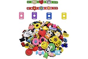 ETERSPR 50 Pièces Breloque pour Chaussures, Charmes de Chaussure de PVC, avec 4 Pièces Adaptateur de Lacet de 2 Pièces Chaussure et Bracelet de Poignet, Pour Décoration de Fête, Cadeaux de Noël pour Enfants