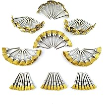 Uxcell 10 Pcs 1/8inch Shank 25mm Wheel Brass Bristle Brush For Dremel Tool