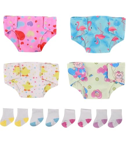 Xerteam 4 Puppenwindeln 4 Paar Puppensocken Für Baby Puppen 30-43