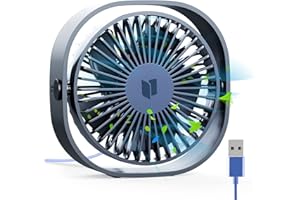 RATEL USB Ventilatore da Scrivania, 12,5 cm Mini Ventilatore da Tavolo USA con Cavo da 1,2 metri, Portatile e Personale per casa e Ufficio Silenzioso e Potente, Ti Fa Raffreddare in Estate Calda, Blu