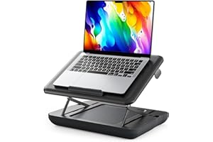 SAIJI Cuscino per computer portatile, altezza degli occhi, tavolo per computer portatile, regolabile in altezza, secondo regolabile, supporto per laptop, fino a 17", per home Office, lettura, disegno