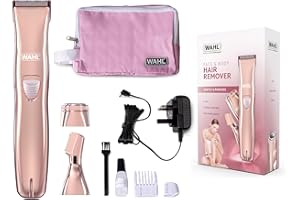 Wahl 3-in-1 Ladies Face and Body Hair Remover, Perfect for Gifting, Womens Hair Removal Trimmer, Female Rotary Shaver, Eyebrow Shaper, Comb Attachment, Facial Hair Trimmers for Women