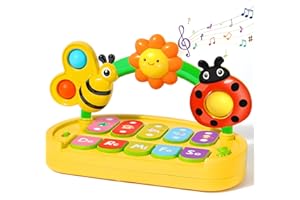 AOOTE Spielzeug Keyboard mit Lichtern und Liedern, Babys Regenbogen-Keyboard, Kinder Klaviertastatur für Baby, Kinders Keyboard Babyspielzeug, Kinder Klavier Spielzeugs ab 1 Jahren