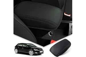 BIBIBO Funda para reposabrazos compatible con Seat Leon MK3 5F FR ST/Cupr-a Leon 2012-2019, cubierta para consola central,protección reposabrazos, antiarañazos, decoración para consola central, Negro