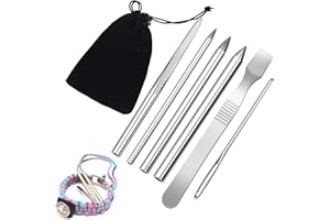 ZFRITP Juego de 6 piezas de paracord, accesorios de paracord, aguja de paracord de acero inoxidable, kit de paracord, aguja de coser paracord, herramienta de tejido de paracord, adecuado para trenzar