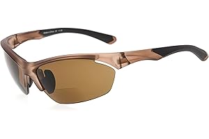 ‎EYEKEPPER Eyekepper TR90 Sport Bifokale Sonnenbrille Baseball Laufen Angeln Fahren Golf Softball Wandern Halbrandlose Lesebrille (Matt braun, 2.00)