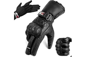 EVO Fitness Motorbike Motorcycle With Winter inner Thermal Gloves Thinsulate 3M Hipora Carbon Shell Fiber Knuckle Smartphone Touch Compatible Windproof Waterproof Winter All Weather Thermal