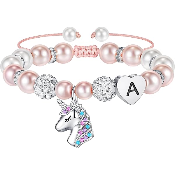 TINGN Eenhoornketting Voor Meisjes - CZ Hanger Met Hart En Letters, Perfect Cadeau