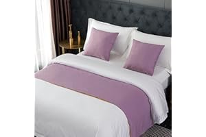 TTiiLoe Camino de cama para pies de cama, decoración de ropa de cama, colcha de color sólido, bufanda, toalla de protección para dormitorio de hotel, morado, 50 x 240 cm para cama de 1,8 m