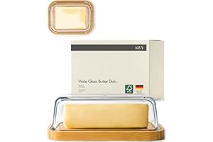 KIVY Maselniczka szklana z dnem bambusowym, na 250 g masła