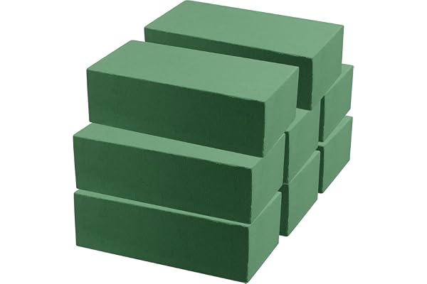 Générique Brique Mousse Florale Humide Verte pour Compositions Fleurs Artificielles Fleurs Fraîches / 23cm x 11cm x 7,5cm / Lot de 12pcs