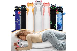 Mewaii Graue Katze Plüschtier 50CM Lange Katze Kuscheltier Plüschtier Katze Kissen für Kinder Geschenk ab 3 Jahren