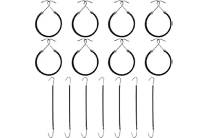 Chuangdi 15 Piezas Ganchos de Cola de Caballo Goma de Pelo Negro Coletero con Ganchos Banda de Goma Elástica para Peinado Cabello Mujeres