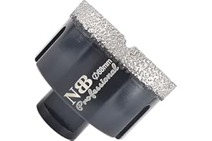 NBB Scie cloche diamant brasé sous vide avec M14, pour le forage à sec ou humide de manière professionnelle sur porcelaine dure, céramique, carrelage, granit, pour meuleuse d'angle (Dia.68mm)