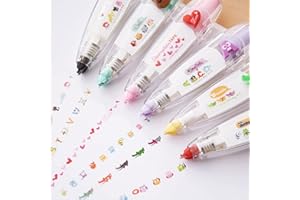YODAOLI DIY Lace Decoration Tape Pen, 2023 New Cute Scrapbooking Diary Decorative Correction Tapes, Crapbooking Cartoon Stickers Diary Decor Tape, Correction Tape DIY Lace Decorative Sticker Pen (6Pcs)