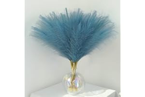 VMINOG Pampasgras Deko 30 Stücke Natürliche Trockenblumen Deko Pampasgras Klein Boho Deko Wohnzimmer Pampasgras Groß Pampasgras Klein Blumenstrauß Für Hochzeits-Blumenarrangement Heimdekorationen Blau