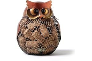 SEINHIJO Soporte de Corcho de Vino Búho Escultura Decorativa Modern Figura Estatua Animal Regalo Interior Salon Arte Metal Decoración del Hogar 20cm