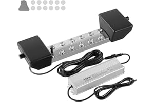VEVOR Generador de Niebla Ultrasónico de 12 Cabezales, 9000 ml/h, Generador de Niebla con Fuente de Alimentación Impermeable IP67 de 300 W, Boya, Discos de Repuesto para Estanque, Jardín, Rocalla
