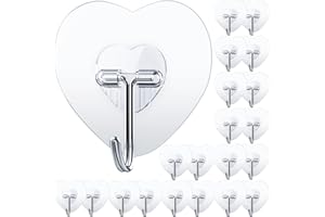 CYYSHR Self Adhesive Wall Hooks 20 Packs Heavy Duty Nail Free Sticky for Hanging Coat, Cloth, Towel, Key and More