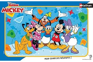 Nathan - Puzzle enfants - Cadre 15 pièces - Les amis de Mickey - Disney - Fille ou garçon dès 3 ans - Puzzle de qualité supérieure - Carton épais et résistant - Disney Mickey Mouse - 86146