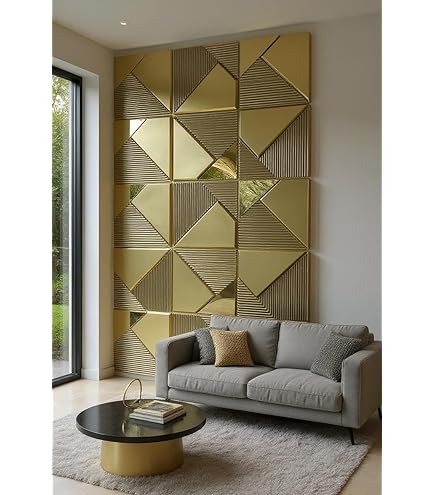RoseCraft Brown Geometric Mosaic Wall Panel – Decorative Acrylic