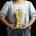 SUSANMAISON 4 Different Sizes Football Championship World Cup Replica Trophy with Keychain, Resin Soccer Collectibles Gift with Keychain for Sport Fans Home Decoration