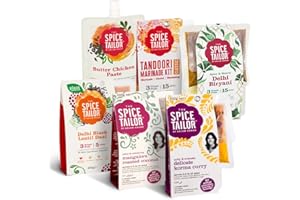 The Spice Tailor - Kits de sauce au curry indien, sélection mixte comprenant Korma, Biryani, Marinade tandoori et beurre, pâtes de cuisson au poulet, végétarien, grande nuit