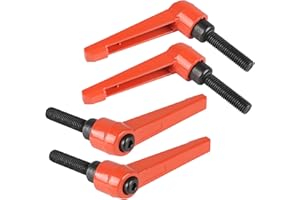 efuturetime 4 Stk. Klemmhebel M8 x 32mm Verstellbare Klemmgriff aus Metall Maschinengriffe mit Außengewinde Klemmhebel Schraube Orange