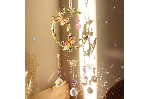 Arc-en-Ciel Attrape-Soleil en Cristal Coloré, Suncatcher Pendentif, Soleil Cristal Décoration, Ornement Capteur, Suspendu pour Fenêtre Jardin