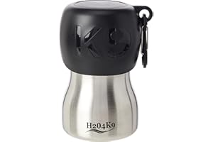 H2O4K9 Water Bottle, 270 ml, Silver