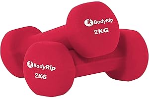 BodyRip Neoprene Dumbbell - Dumbbell Pair with Anti-Slip Grip, Hexagonal Dumbbells Set Weights - Home Gym Equipment for Men, Ladies Kids Arm Hand Weights - Gym & Fitness Training Equipment -1 to 5 KG