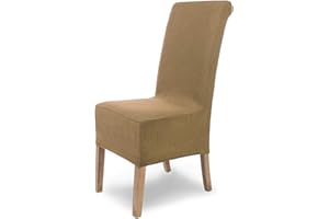 ‎SH SCHEFFLER-HOME LIVE HOMESTYLE SCHEFFLER-Home Stuhlhussen Stretch Sofia/elastische Stuhlabdeckung/Stuhlüberzug Schwingstuhl Stuhlhusse Beige/Flanell Spann-Stuhlhussen Hochlehner mit Gummiband