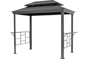 Abri Barbecue TOOLPORT 2,8 x 1,8 m avec Toit en Acier étanche résistant aux UV, avec 2 Supports latéraux Pratiques, Couleur Anthracite