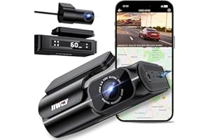 IIWEY EY05 4K Dash Cam Front and Rear, Built-in 5GHz WiFi GPS Speed, Voice Control, Free 64GB SD Card, Dual Car Dash Cam with Superb Night Vision, 24Hrs Parking Monitor, Super-Capacitor, WDR, Type C