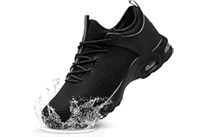 LARNMERN Safety Trainers Men Waterproof Steel Toe Cap Trainers Work Shoes Cushioned Lightweight Comfortable Walking Sneakers