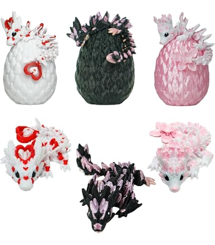 Lot de 16 œufs de dragon imprimés en 3D avec dragon à l'intérieur – Panier de Pâques multicolore amélioré – Kit de mini animaux articulés en cristal, cadeau de Pâques cool et