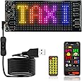 LED Sign for Car, 7''x3'' Flexible USB 5V Digital Sign, Programmable LED Sign, App Control Custom Text Pattern Animation for Store Car Bar Hotel