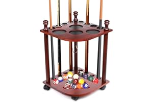 Diegimr Pool Cue Rack, Pool Cue Rack Floor Stand Storage Rack Billiards Stick Holder Pool Cue Rack Corner for Snooker Game Room Pool Table Accessories