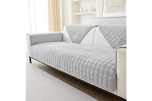 ‎GKXLH GKXLH Sofa überzug Waschbar - Neue Weiche Flanell Sofa Cover, rutschfeste Sofabezug 2 3 4 Sitzer Couch überzug Sofa Bezug für Sektionssofa, Sofaüberwürfe L Form Möbelschutz (Hellgrau, 70x150cm)