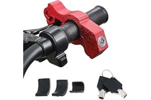 Windance Poignée de guidon de moto/accélérateur/frein/antivol avec 2 clés pour sécuriser votre moto/VTT/scooter en moins de 5 secondes (Rouge)