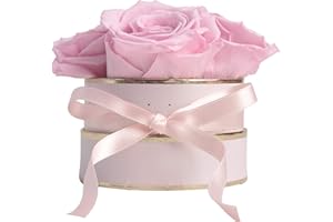‎ROSEMARIE SCHULZ HEIDELBERG ROSEMARIE SCHULZ Heidelberg Rosenbox rund Infinity Rosen - Flowerbox 4 konservierte Rosen haltbar 3 Jahre - Geschenke für Frauen und für Mutter (Rosa-Rosa)