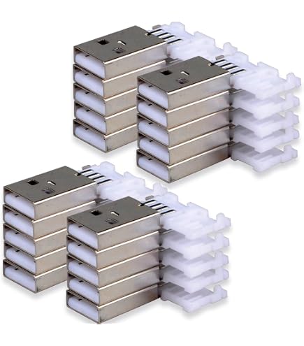 BRIEFCEC 2 Pz connettori USB,USB 2.0 Terinal Adapter Convertitore, USB 2.0 tipo A maschio a 5 Pin morsetti a vite per la Ricarica e il trasferimento dati (2 adattatori USB maschio